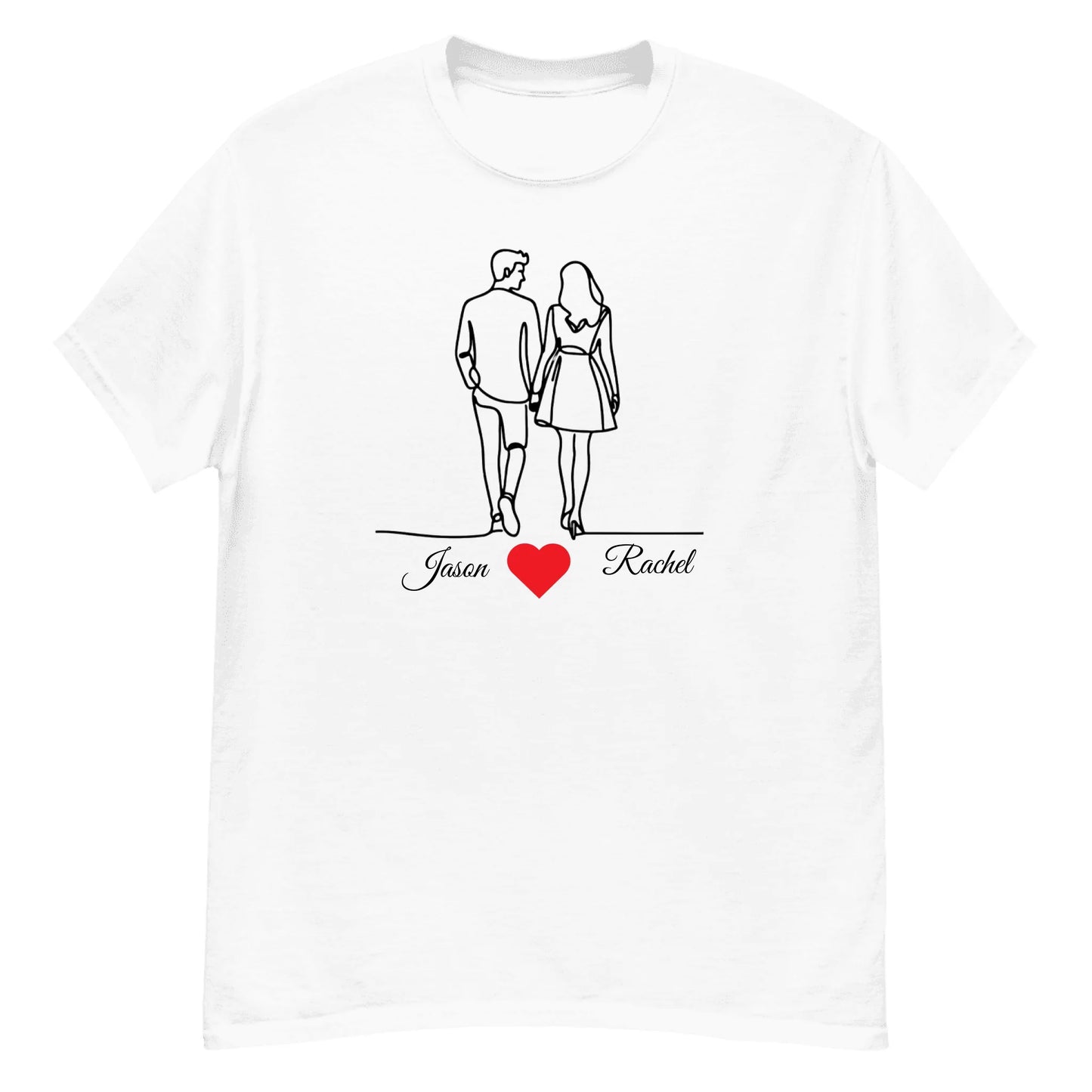 Personalized Couple lineart gift - custom name