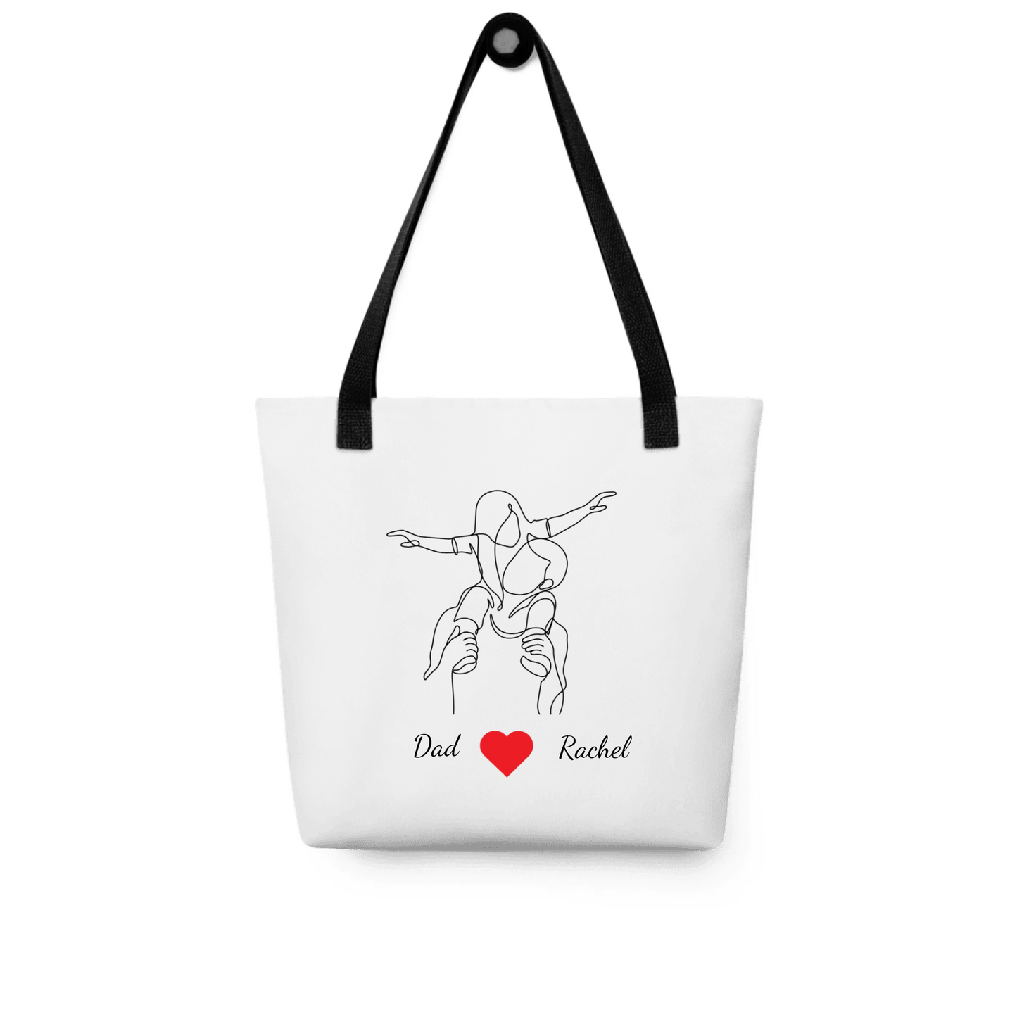 Personalized Dad Line Art Gift – Custom Name on T-Shirt, Hoodie, Poster, Mug & Tote Bag