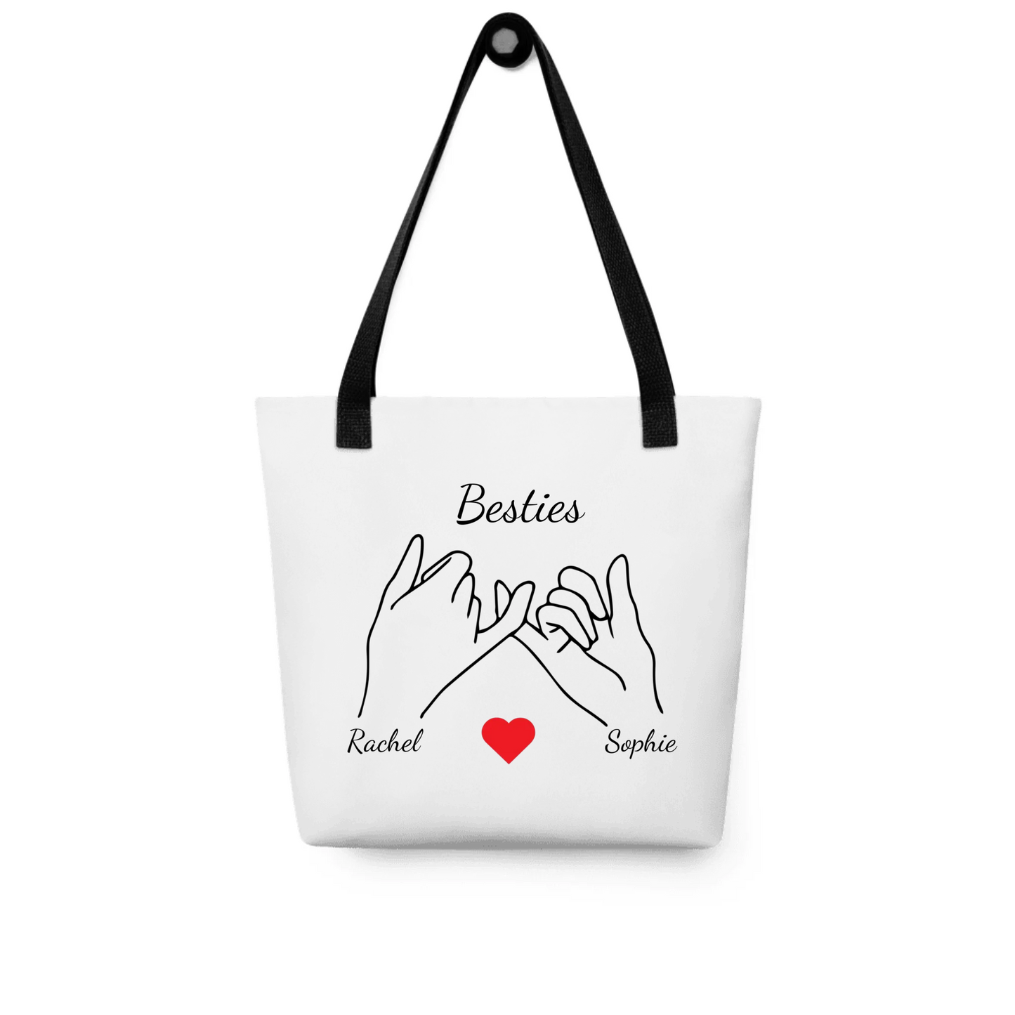 Personalized Line Art Gift for Besties — Custom Names on T-Shirt, Hoodie, Poster, Mug & Tote Bag