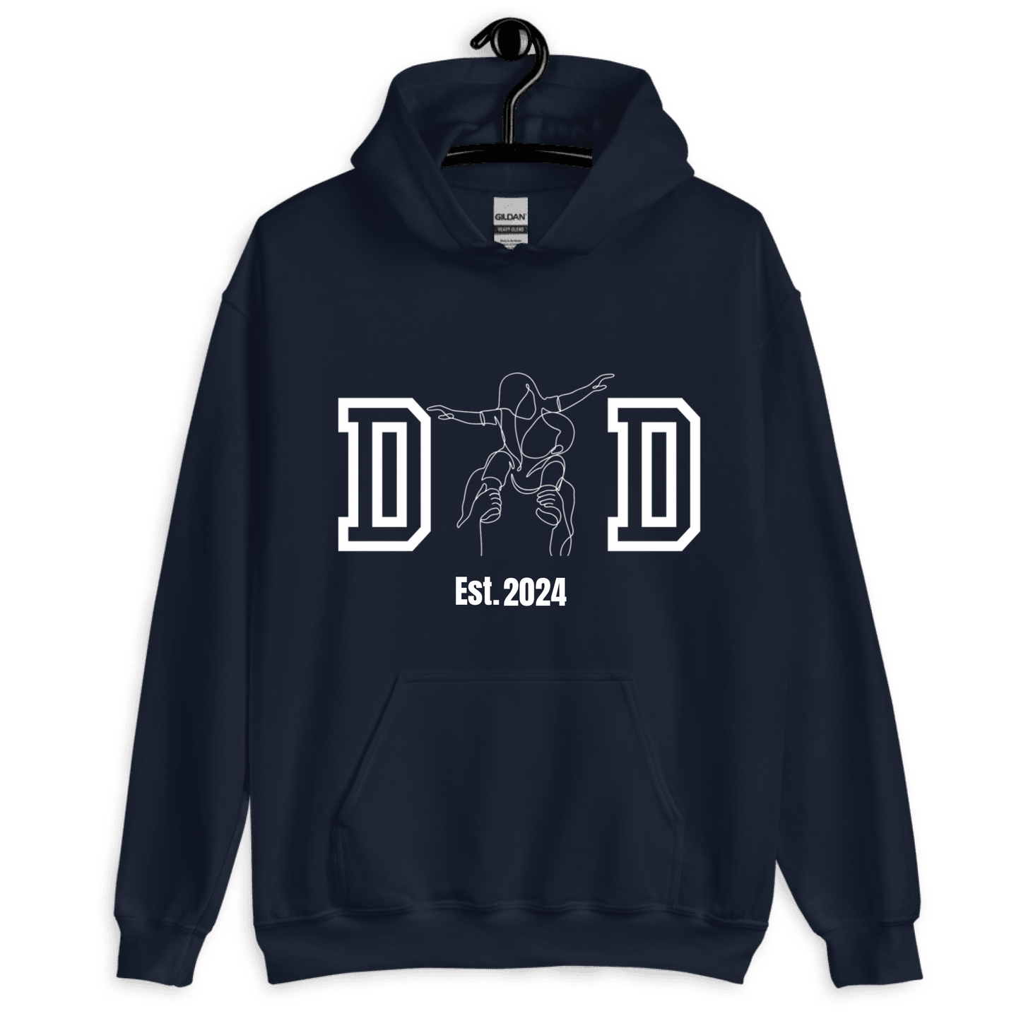 Personalized Dad Line Art Gift – Custom Year T-Shirt or Hoodie for Fathers