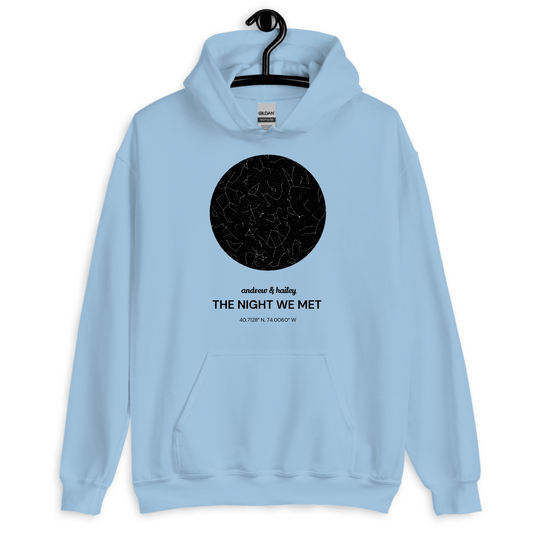 Personalized Starmap Gift — Custom Names, Text & Date on T-Shirt, Hoodie, Poster, Mug & Tote Bag