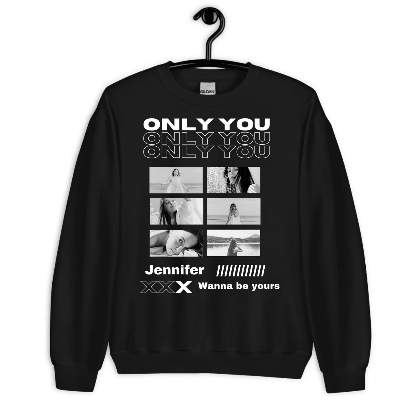 Personalized Gift Only You — Custom Photos, Text & Name on Sweatshirt, Hoodie & T-Shirt