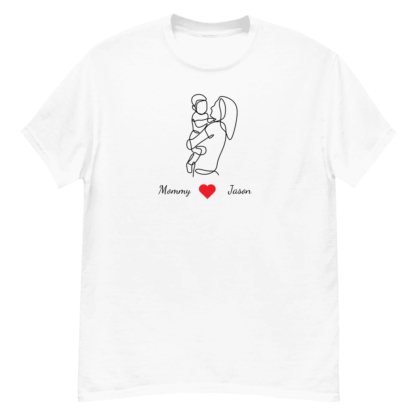 Personalized Mom Line Art Gift – Custom Name on T-Shirt, Hoodie, Poster, Mug & Tote Bag
