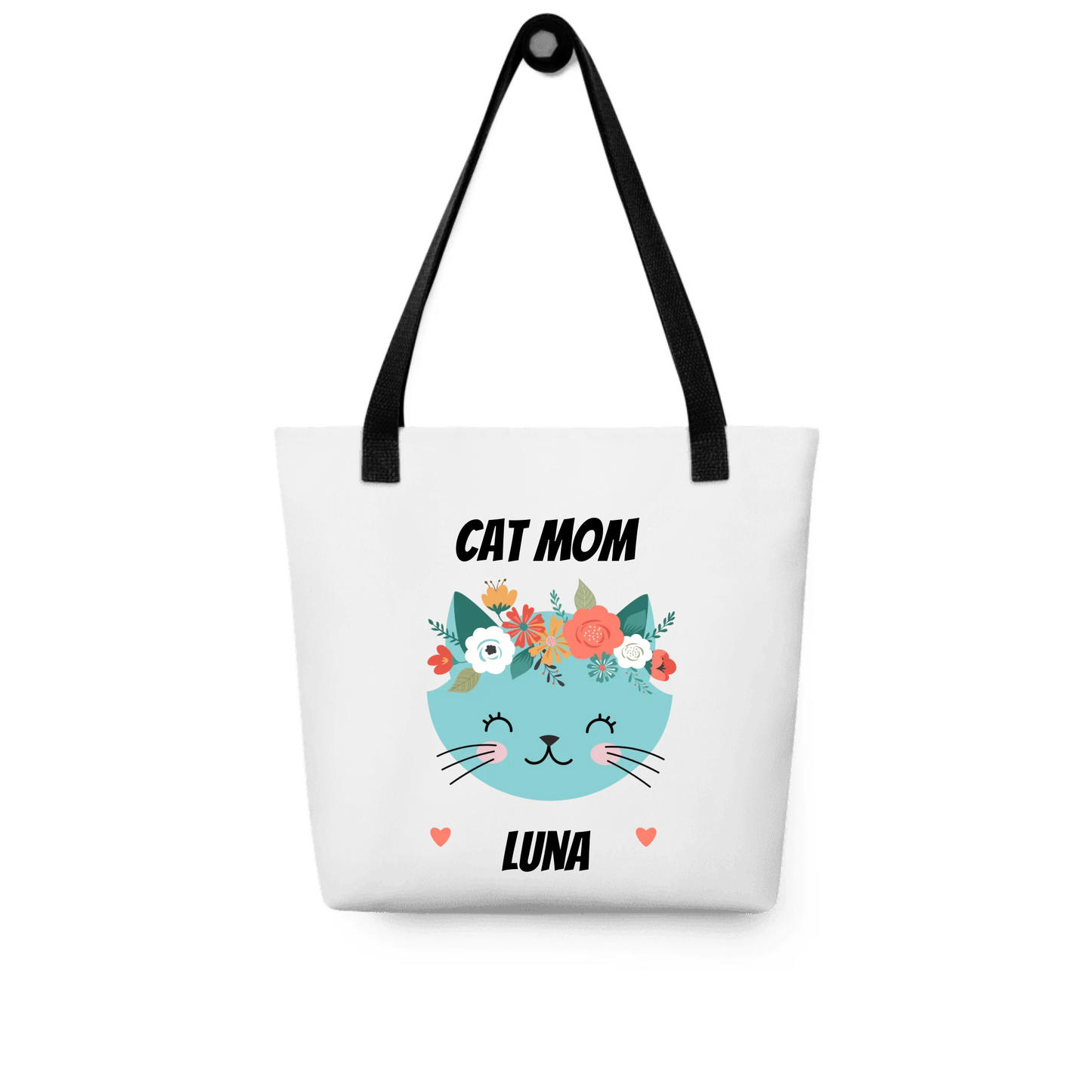 Cat Mom Personalized Gift — Custom Name on T-Shirt, Hoodie, Poster, Mug & Tote Bag