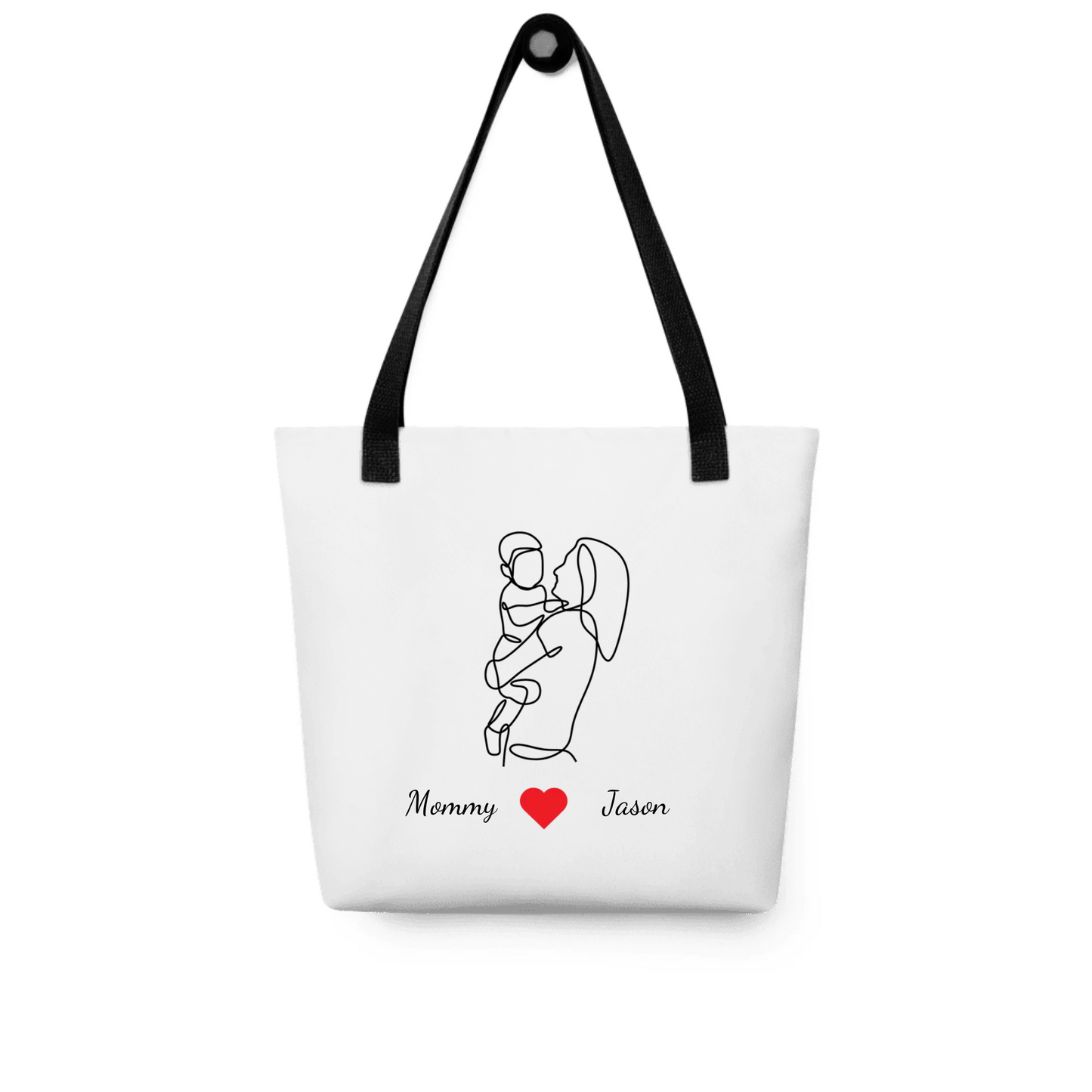 Personalized Mom Line Art Gift – Custom Name on T-Shirt, Hoodie, Poster, Mug & Tote Bag