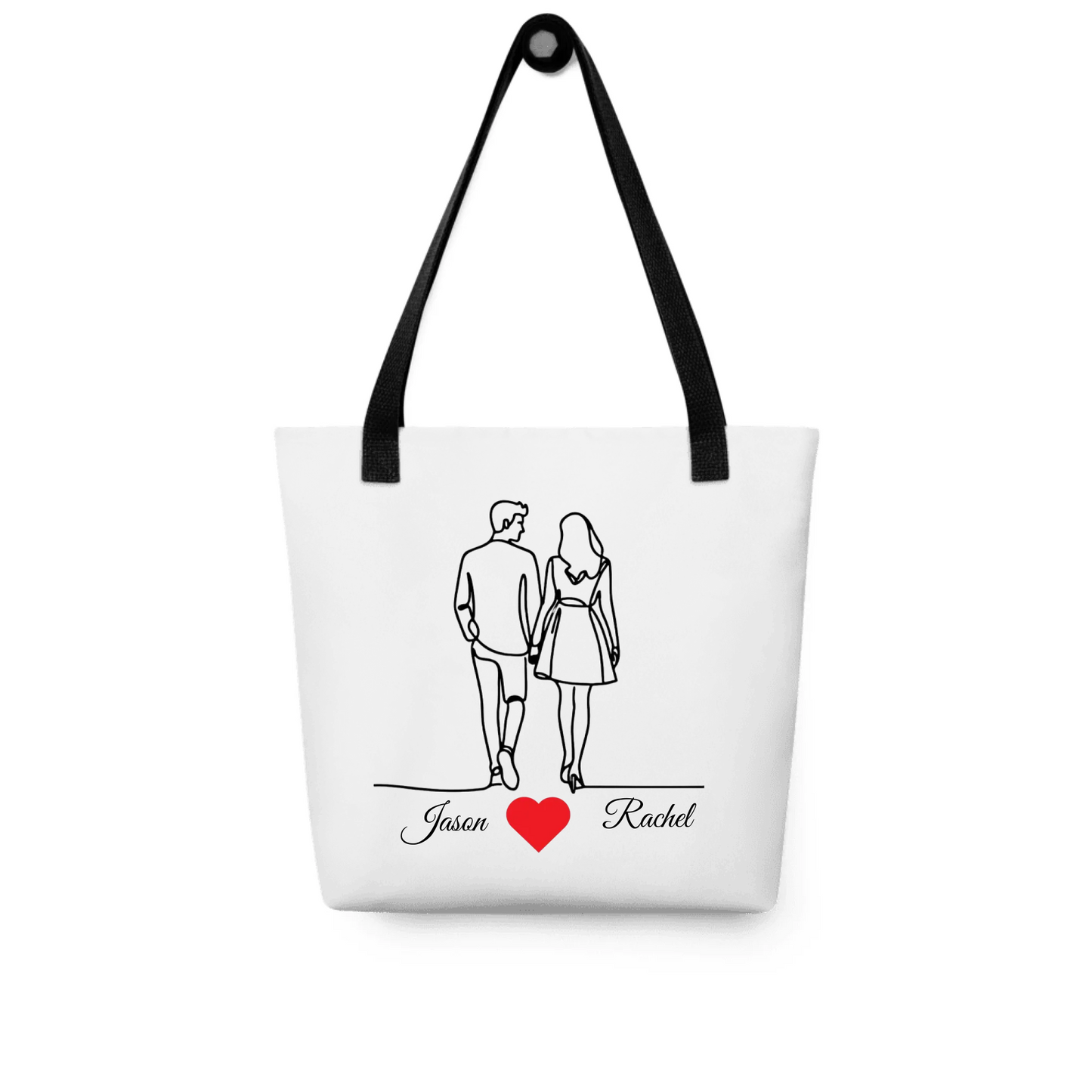 Personalized Couple lineart gift - Custom Names on T-Shirt, Hoodie, Poster, Mug & Tote Bag