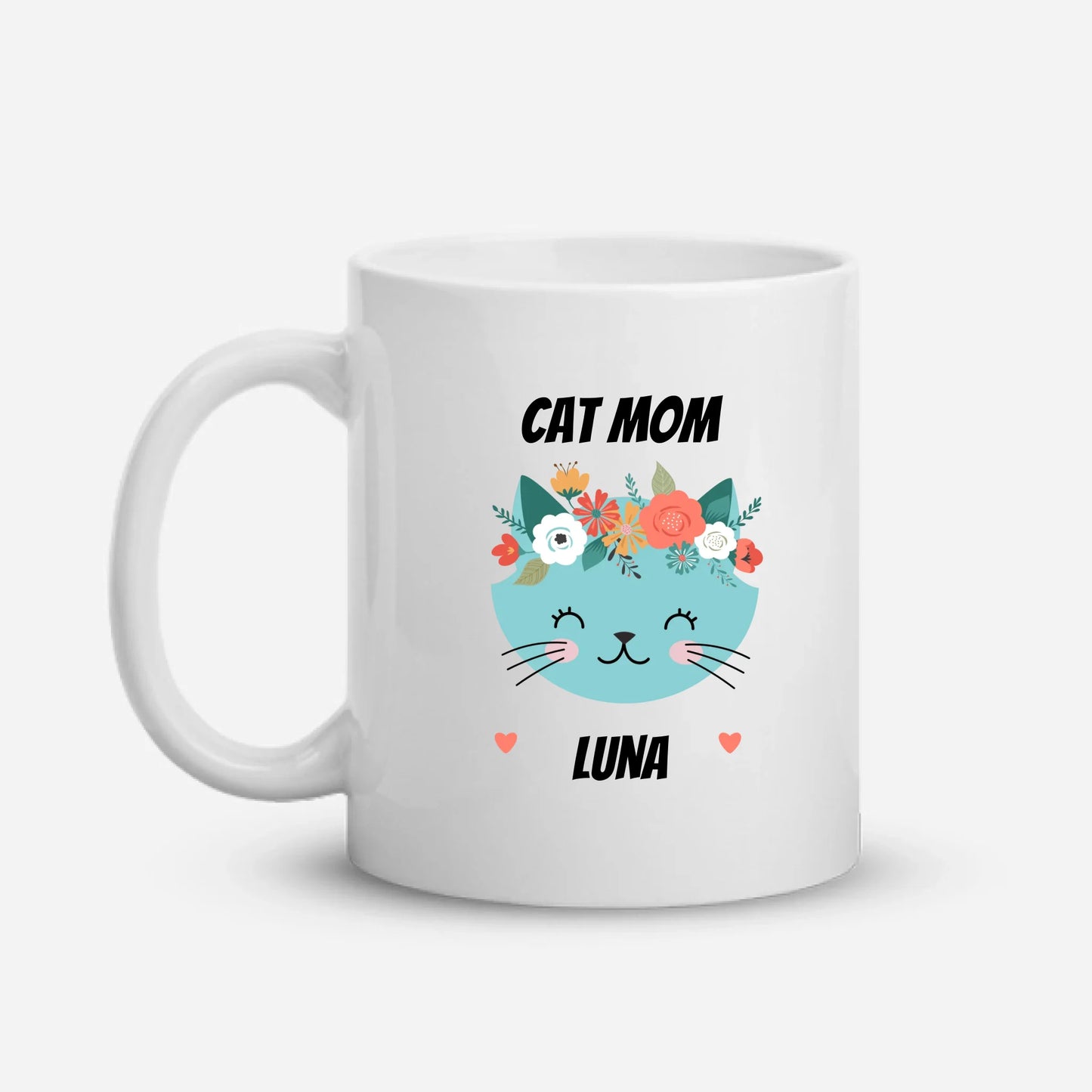 Cat Mom Personalized Gift — Custom Name on T-Shirt, Hoodie, Poster, Mug & Tote Bag