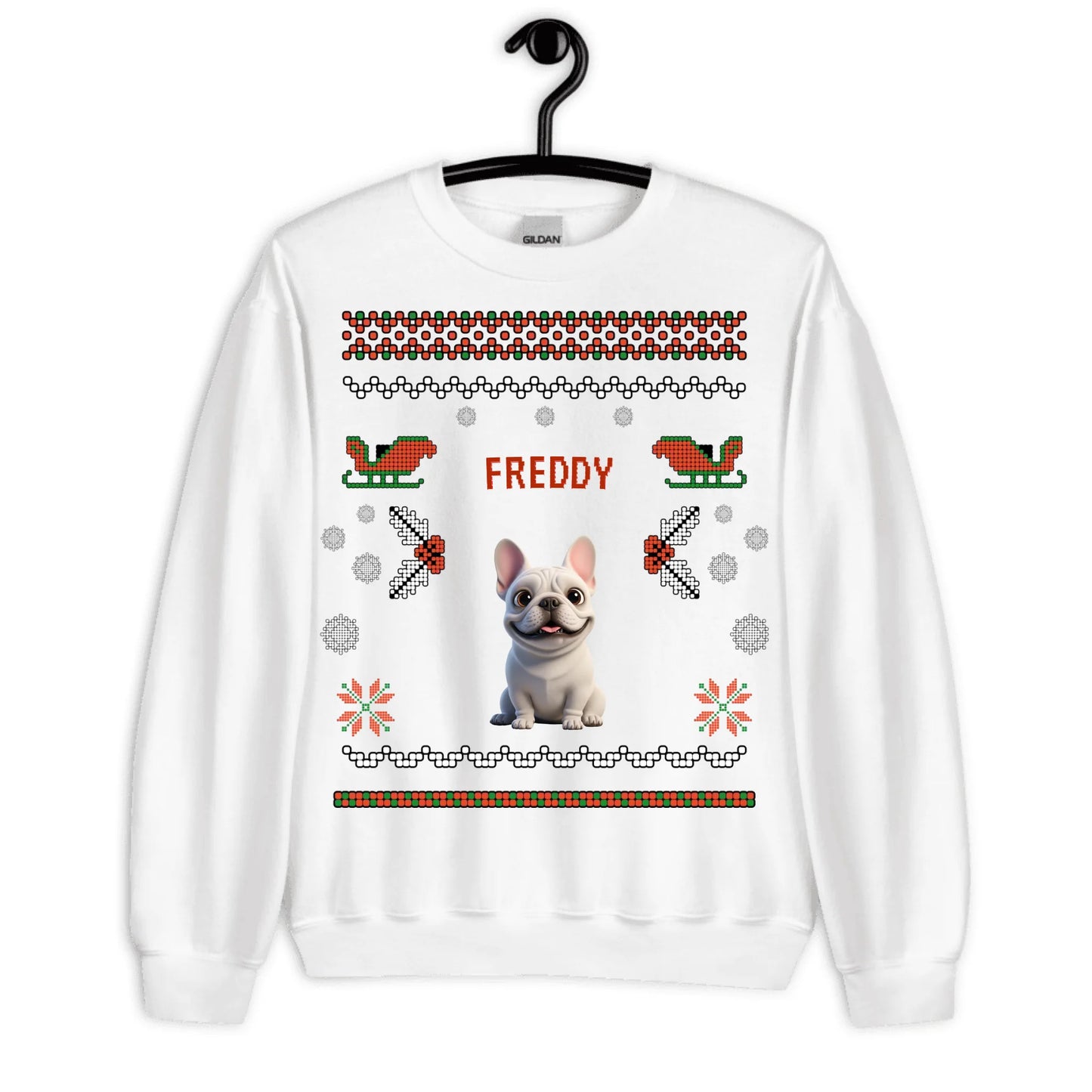 Personalized Christmas Gift for Dog Lovers — Custom Dog Name on T-Shirt, Sweatshirt, Poster, Mug & Tote Bag