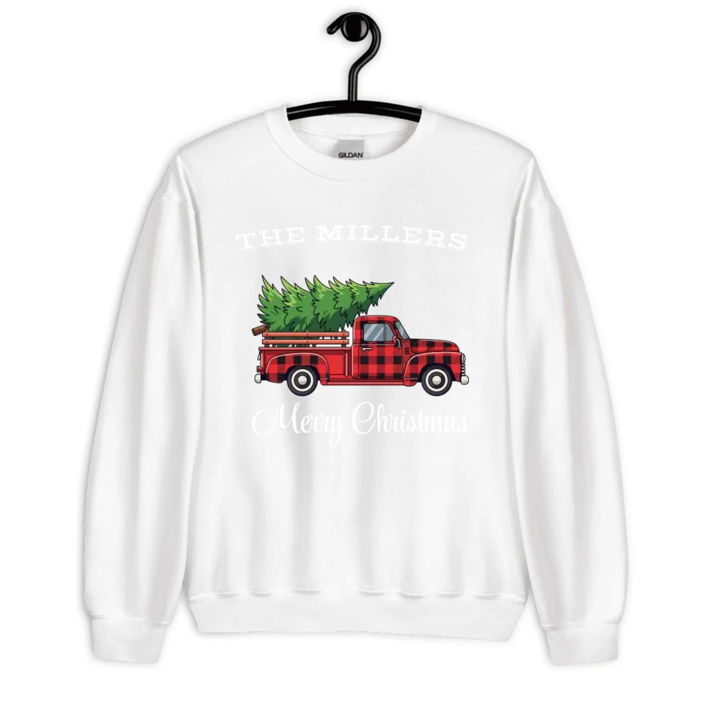 Personalized Christmas Gift — Custom Family Name on T-Shirt, Sweatshirt, Hoodie, Poster, Mug & Tote Bag