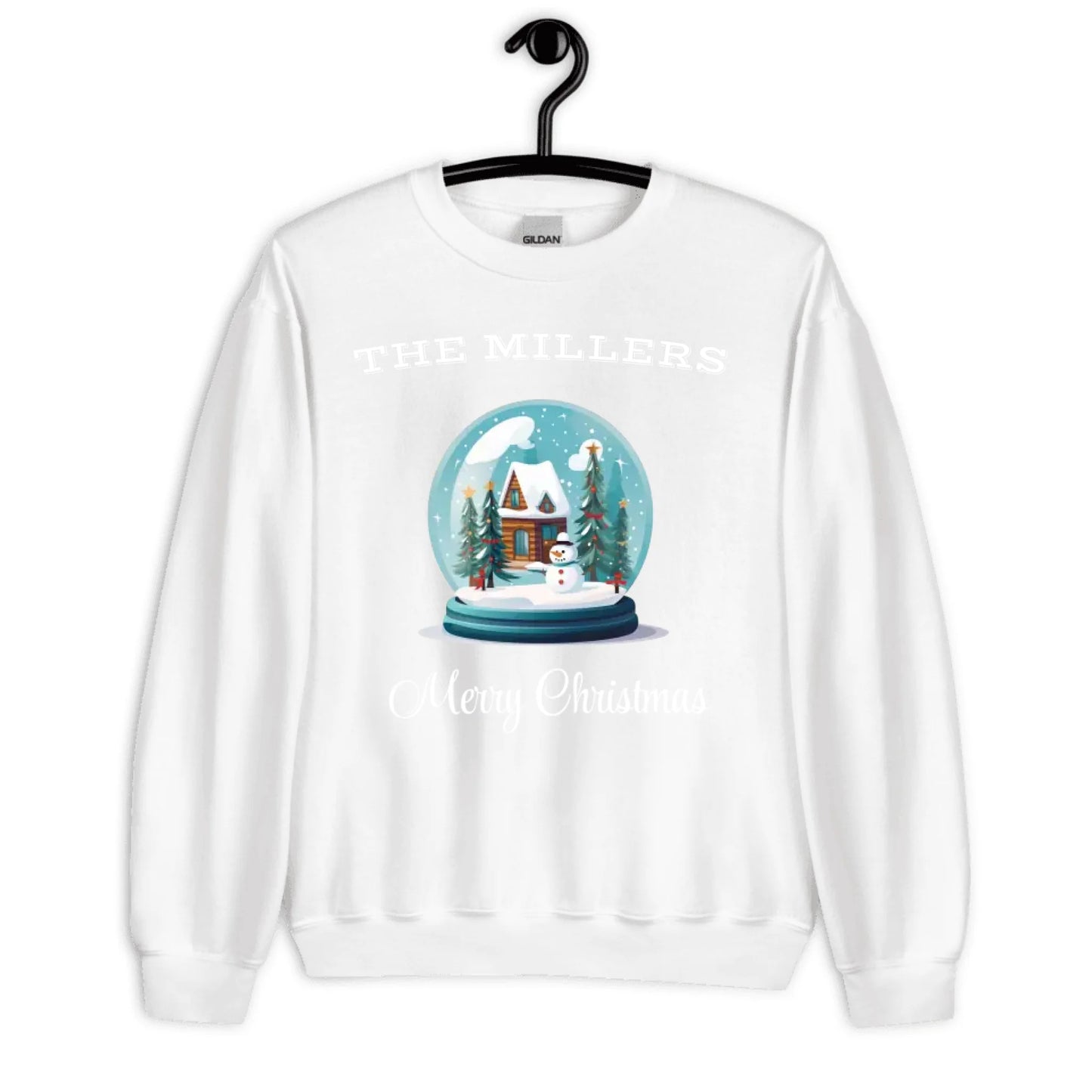Personalized Xmas Family Snowglobe Gift — Custom Family Name on T-Shirt, Sweatshirt, Hoodie, Poster, Mug & Tote Bag