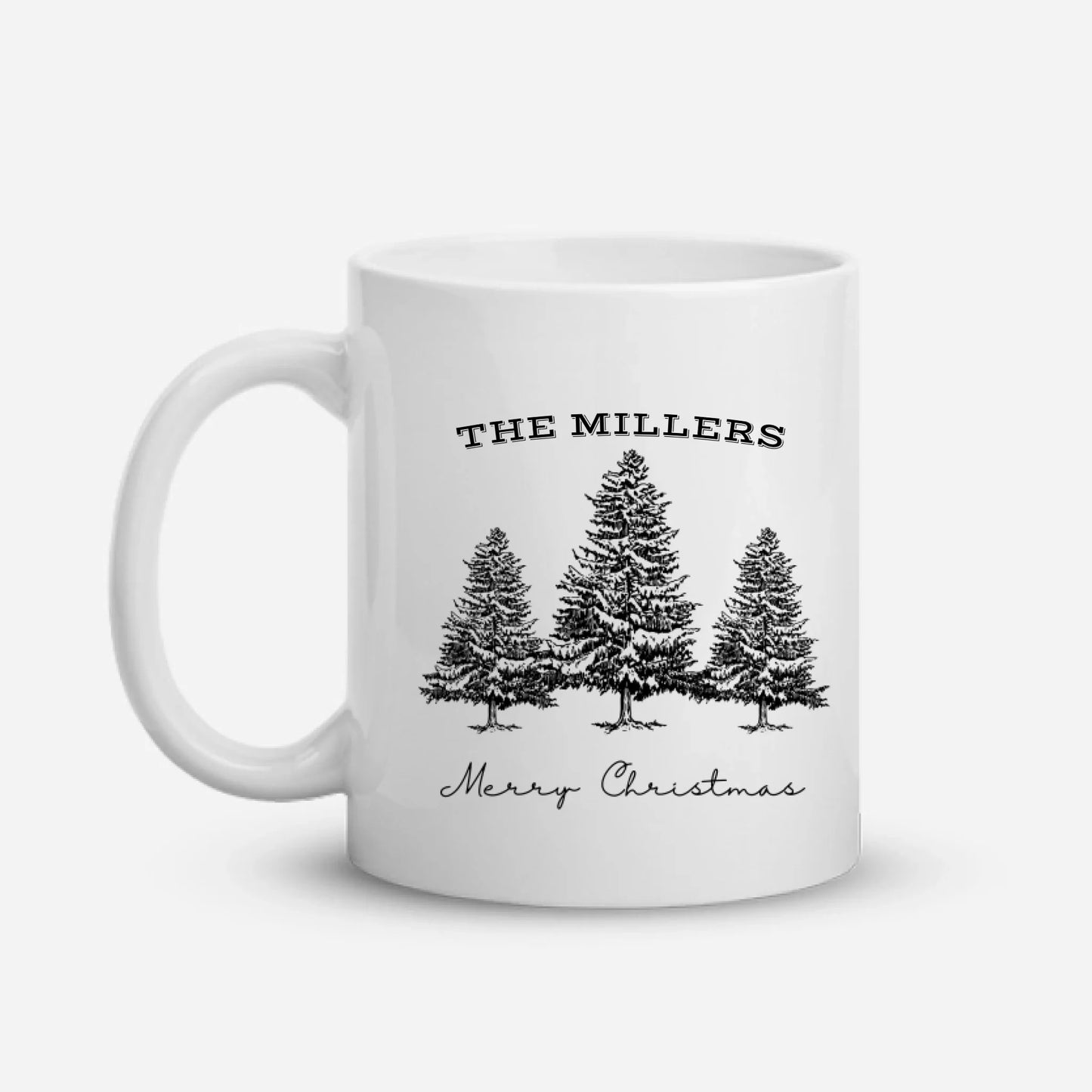 Personalized Christmas Matching Gift — Custom Family Name on T-Shirt, Sweatshirt, Hoodie, Poster, Mug & Tote Bag