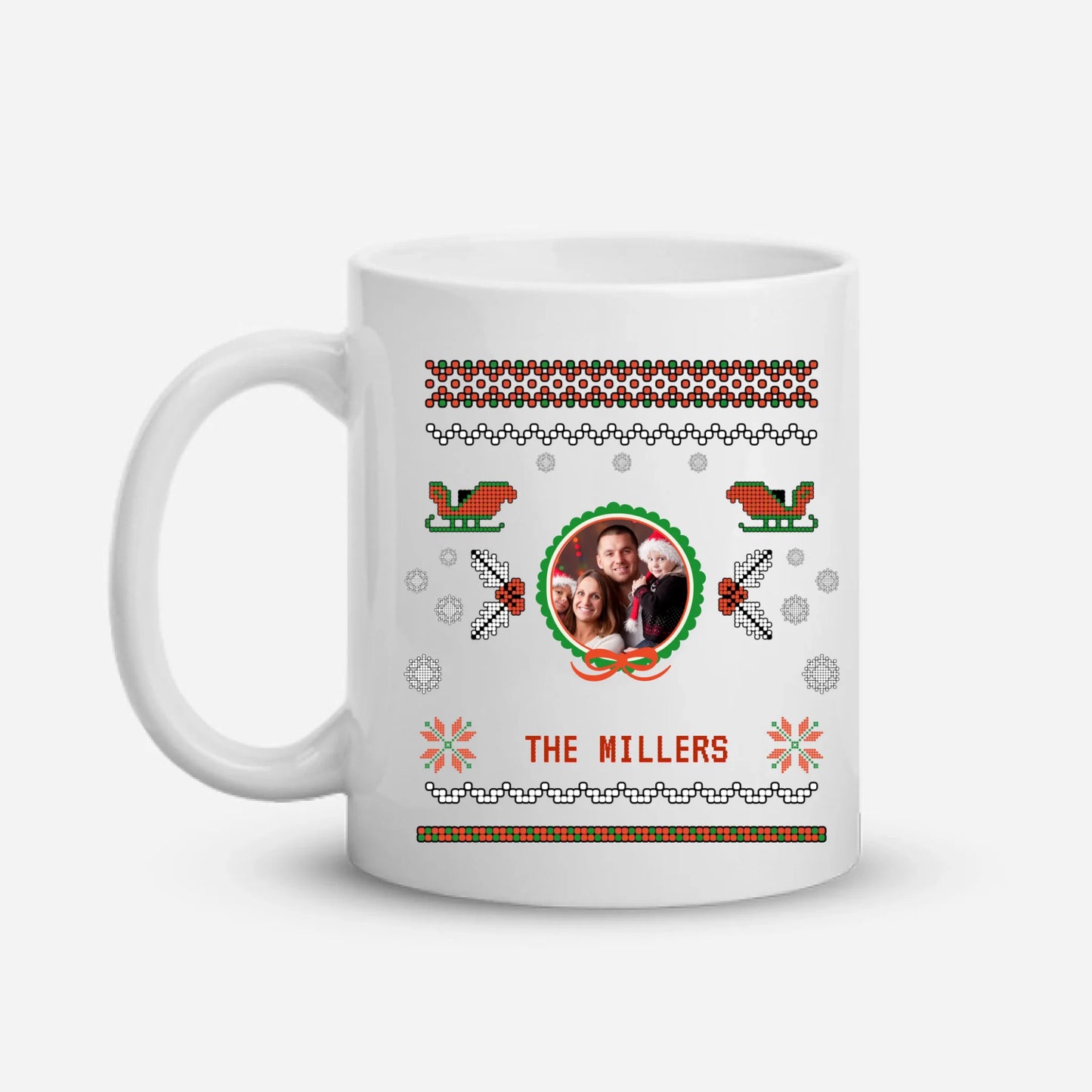 Personalized Christmas Gift — Custom Family Photo and Name on T-Shirt, Sweatshirt, Poster, Mug & Tote Bag