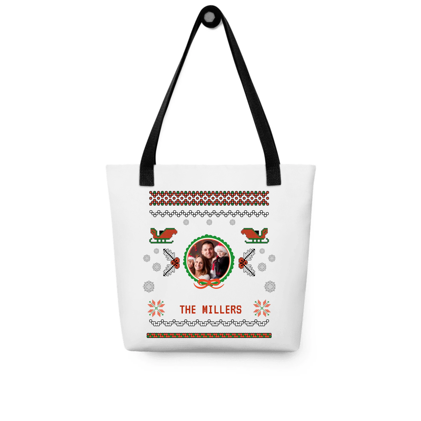 Personalized Christmas Gift — Custom Family Photo and Name on T-Shirt, Sweatshirt, Poster, Mug & Tote Bag