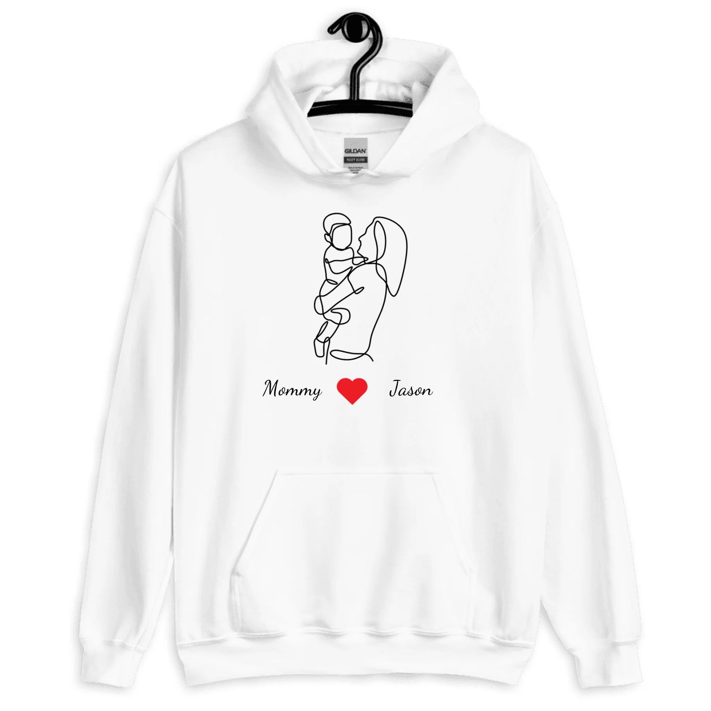 Personalized Mom Line Art Gift – Custom Name on T-Shirt, Hoodie, Poster, Mug & Tote Bag