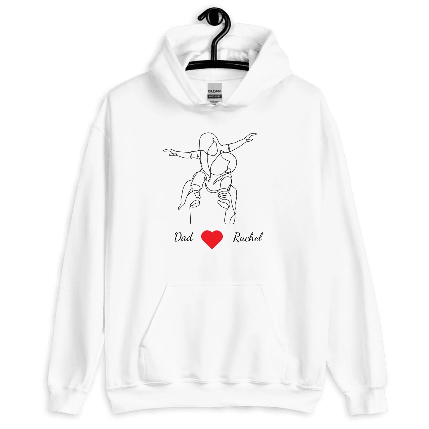 Personalized Dad Line Art Gift – Custom Name on T-Shirt, Hoodie, Poster, Mug & Tote Bag