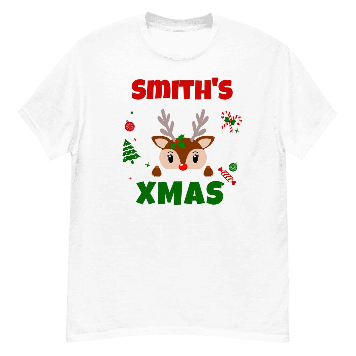 Personalized Matching Xmas Outfit — Custom Family Name on Sweatshirt, Kids Sweatshirt, T-Shirt, Mug & Tote Bag