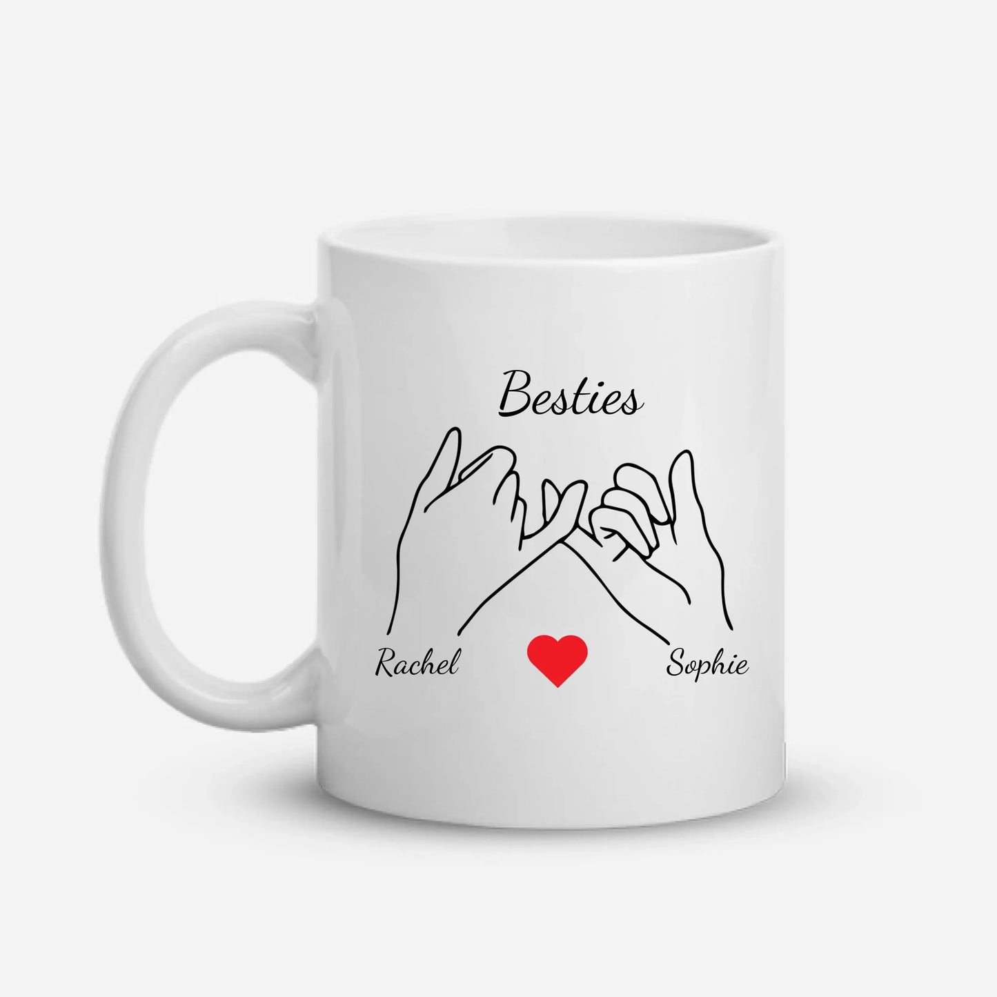Personalized Line Art Gift for Besties — Custom Names on T-Shirt, Hoodie, Poster, Mug & Tote Bag