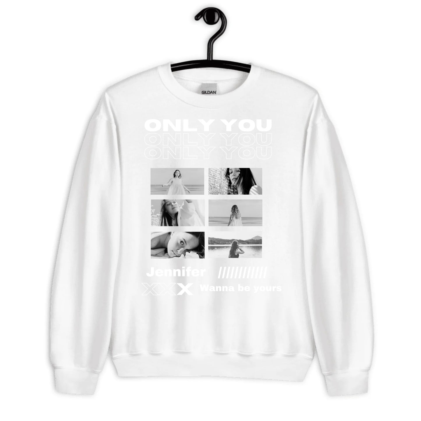Personalized Gift Only You — Custom Photos, Text & Name on Sweatshirt, Hoodie & T-Shirt